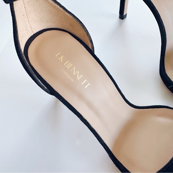 LK Bennett Black Suede Ivy Single Strap Sandals - Picture 5 of 9